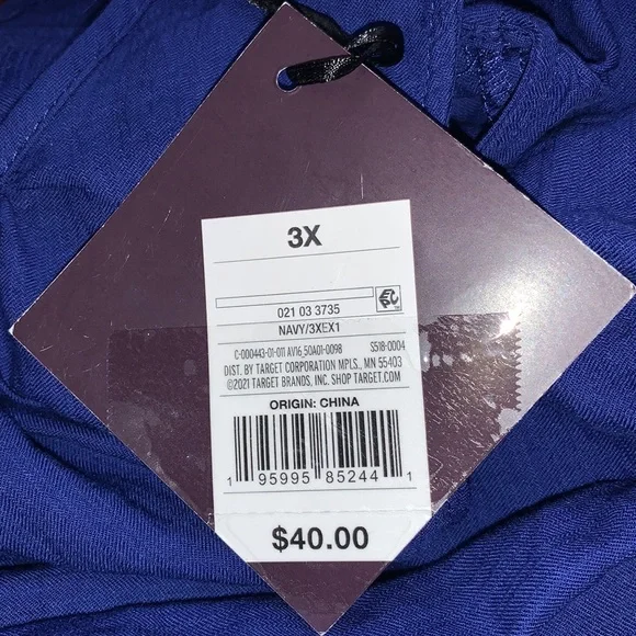 Ava & Viv Women's Plus Size Sleeveless Colorblock Tiered Dress -Navy Blue - Picture 8 of 10